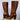 Frye Retro Swirl Stitching Tall Chunky High Heel Brown Leather Zippered Y2K Boots - Botablu