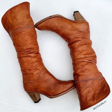 FRYE Vintage Dorado Slouch Brown Leather Tall Cowgirl Cowboy Boho Western Boots