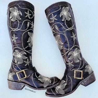 OLD GRINGO Harness Floral Tall Knee High Biker Moto Cowgirl Cowboy Western Boots