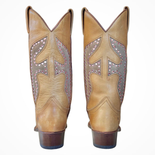 FRYE Vintage Daisy Duke Crystal Cowboy Boots - Botablu