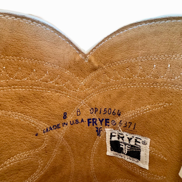 FRYE Vintage White Cowboy Boots - Botablu