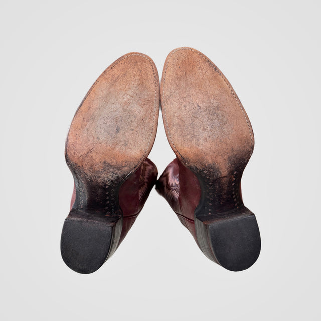 LARRY MAHAN Vintage Tall Cowboy Boots - Botablu