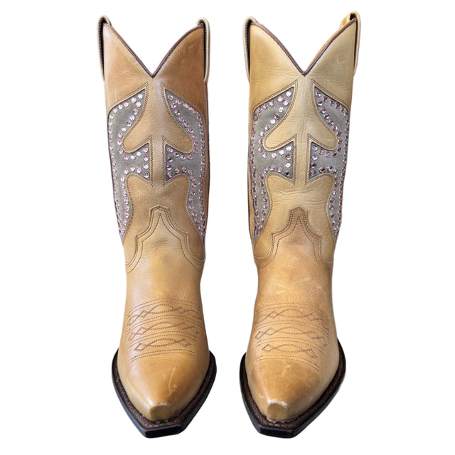 FRYE Vintage Daisy Duke Crystal Cowboy Boots - Botablu