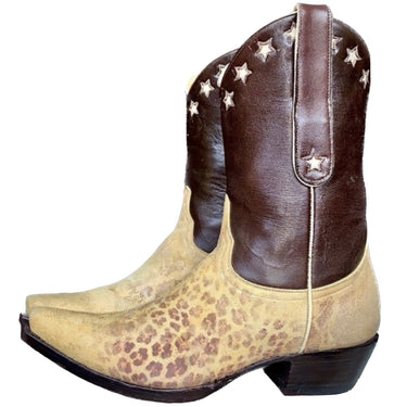 OLD GRINGO ‘Vintage’ Boots Leopard Star Short Cowgirl Cowboy Western Size 8