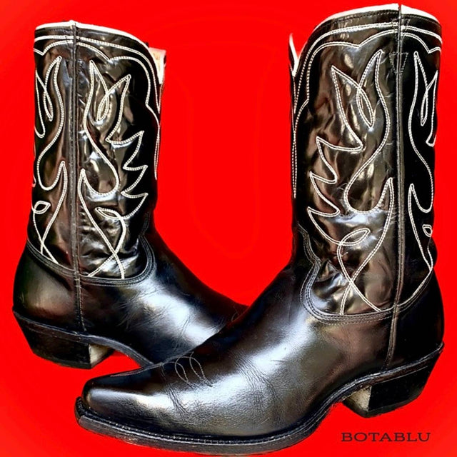 ACME Vintage 1950’s Black Cowboy Western Boots - Botablu