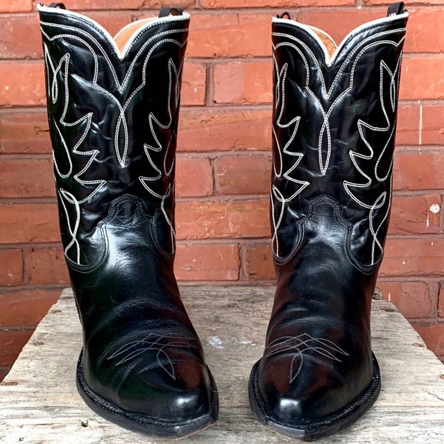 ACME Vintage 1950’s Black Cowboy Western Boots - Botablu