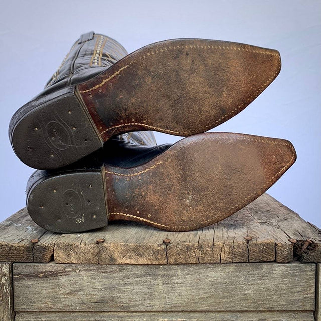 ACME Vintage 1950’s Black Diamond Whipstitch Cowboy Western Boots - Botablu