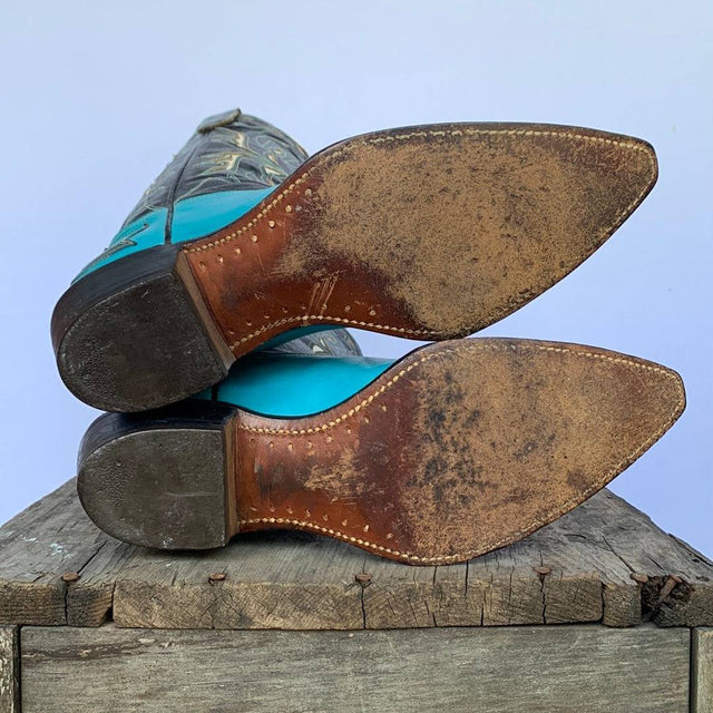 ACME Vintage 1950’s Blue Black Cowboy Western Boots - Botablu