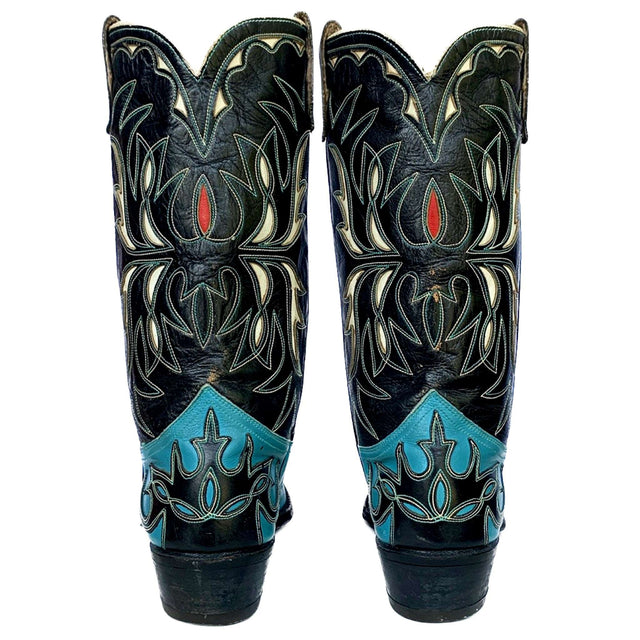 ACME Vintage 1950’s Blue Black Cowboy Western Boots - Botablu