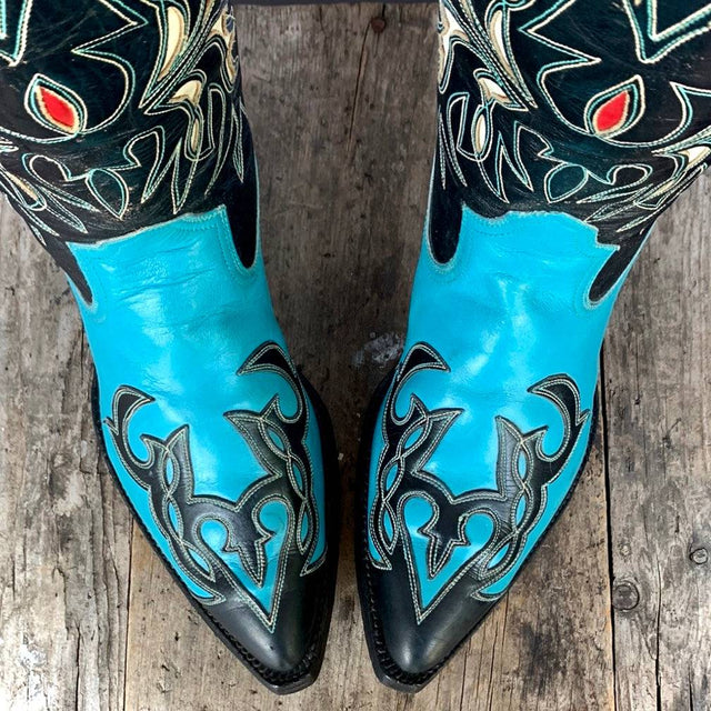 ACME Vintage 1950’s Blue Black Cowboy Western Boots - Botablu