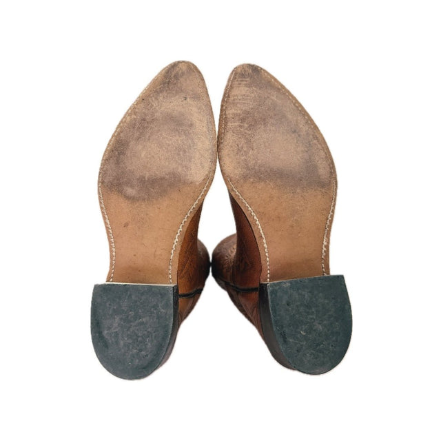 ACME Vintage Eagle 1776 Tooled Brown Cowboy Boots - Botablu