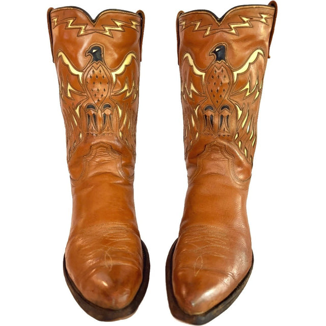 ACME Vintage Eagle Brown Western Cowboy Boots - Botablu