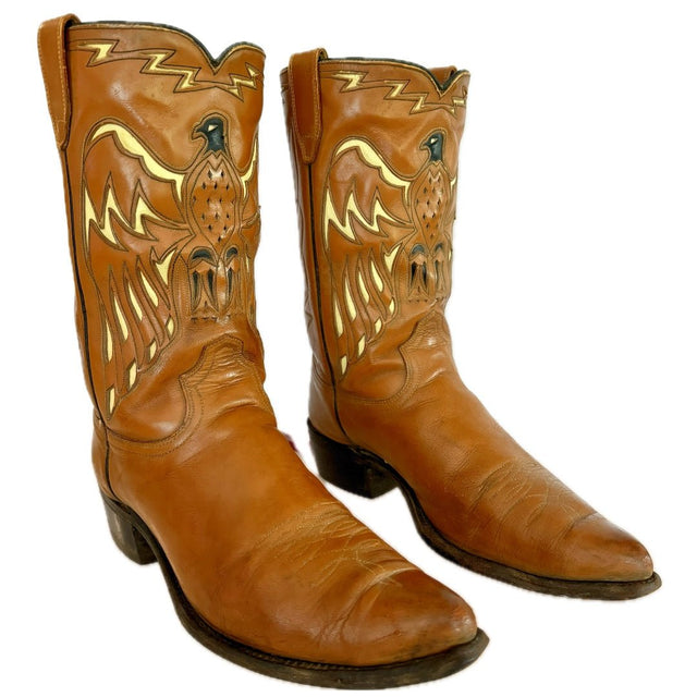 ACME Vintage Eagle Brown Western Cowboy Boots - Botablu