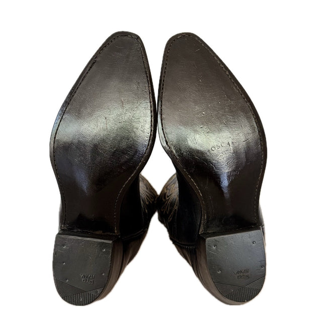 ACME Vintage Inlay Black Cowboy Boots - Botablu