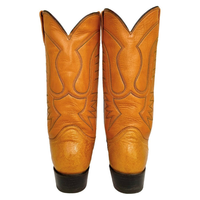 ADAMS BOOT CO Vintage Ostrich Exotic Tall Cowboy Western Boots - Botablu