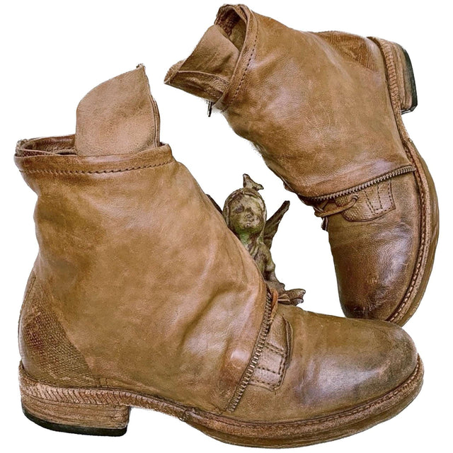 A.S.98 Lace Up Zipper Combat Boho Ankle Bootie Boots - Botablu