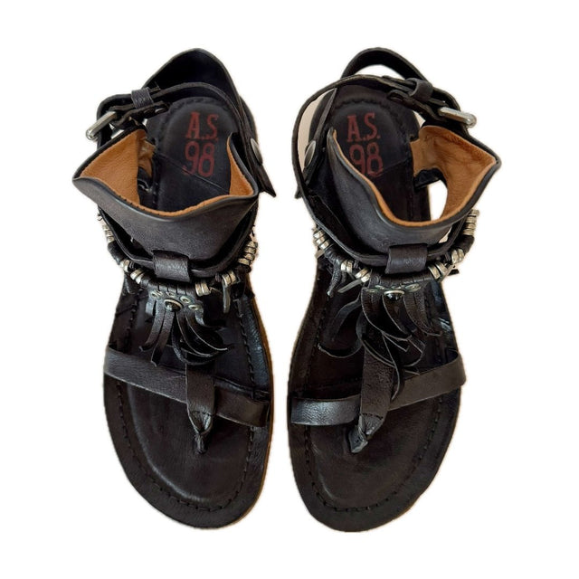 A.S.98 Ramos Reina Fringe Gladiator Flat Sandals - Botablu