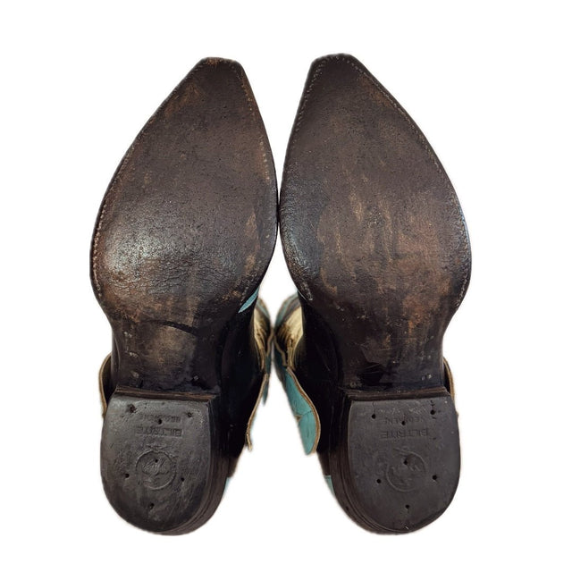 AUSTIN HALL BOOT CO. Vintage Handmade Eagle Mule Ear Men’s Cowboy Boots - Botablu