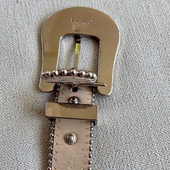 B.B. SIMON Hair On Cowhide Leopard Crystal Leather Cowgirl Western Belt - Botablu