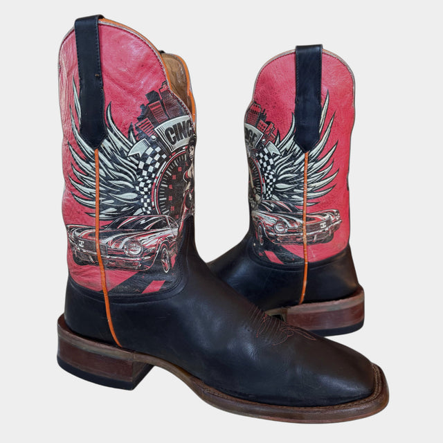 CINCH Edge “Race Ready” Square-Toe Cowboy Boots — Men’s 10 - Botablu
