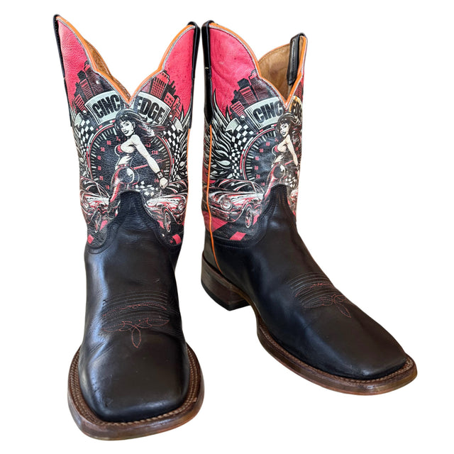 CINCH Edge “Race Ready” Square-Toe Cowboy Boots — Men’s 10 - Botablu
