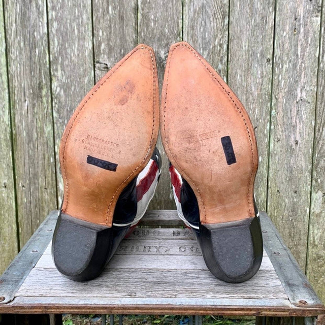 CODE WEST DAN POST Vintage American Flag Stars Stripes Cowgirl Cowboy Western Boots - Botablu