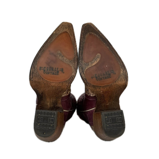 CORRAL Python Exotic Brown Purple Western Cowgirl Boots - Botablu