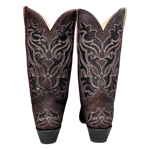 CORRAL Sequin Glitter Black Cowboy Boots - Botablu