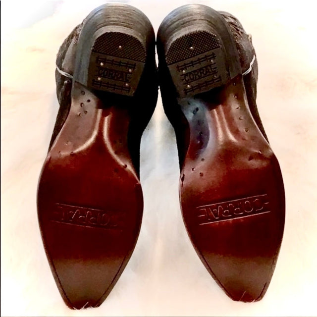 CORRAL Sequin Inlay Black Snip Toe Cowgirl Cowboy Western Boots - Botablu