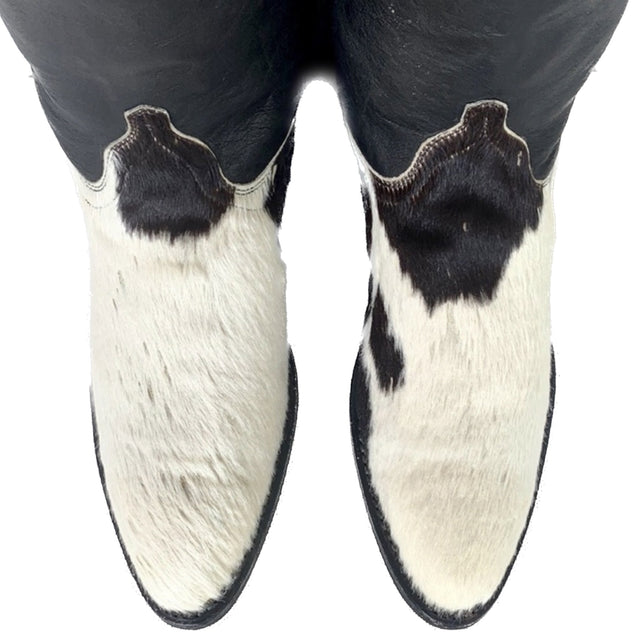 DAN POST Pony Cowhide Calf Hair On Cow Print Leather Cowgirl Cowboy Western Boot - Botablu
