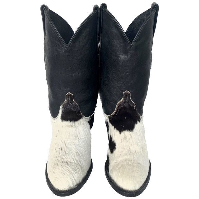 DAN POST Pony Cowhide Calf Hair On Cow Print Leather Cowgirl Cowboy Western Boot - Botablu