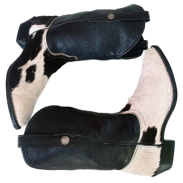 DAN POST Pony Cowhide Calf Hair On Cow Print Leather Cowgirl Cowboy Western Boot - Botablu