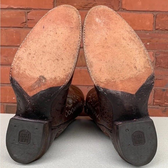 DAN POST Vintage Crocodile Exotic Brown Cowboy Cowgirl Western Boots - Botablu