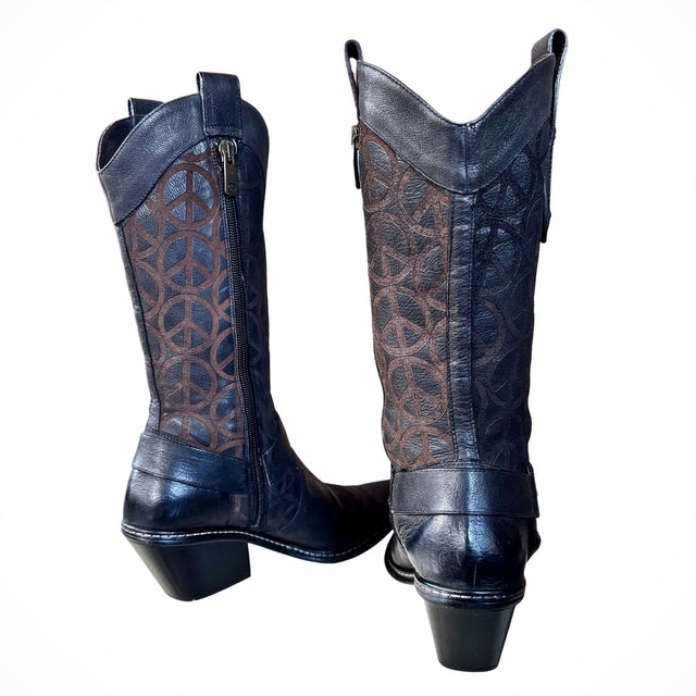 DONALD J PLINER Western Collection Peace Sign Boots - Botablu