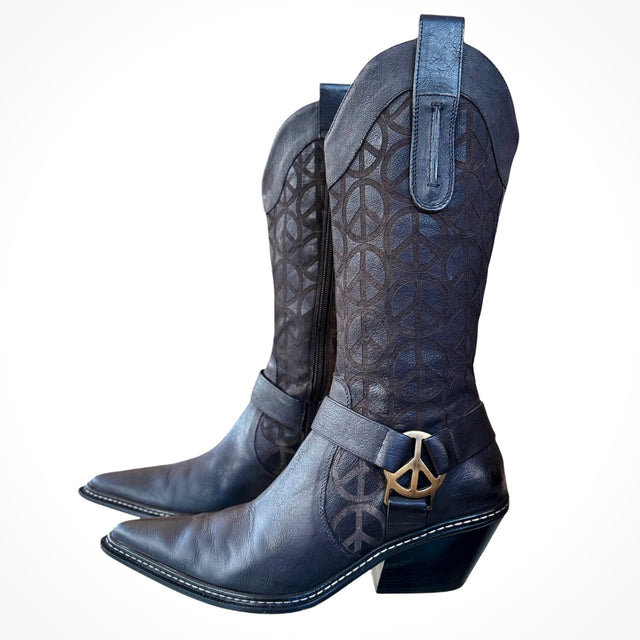 DONALD J PLINER Western Collection Peace Sign Boots - Botablu