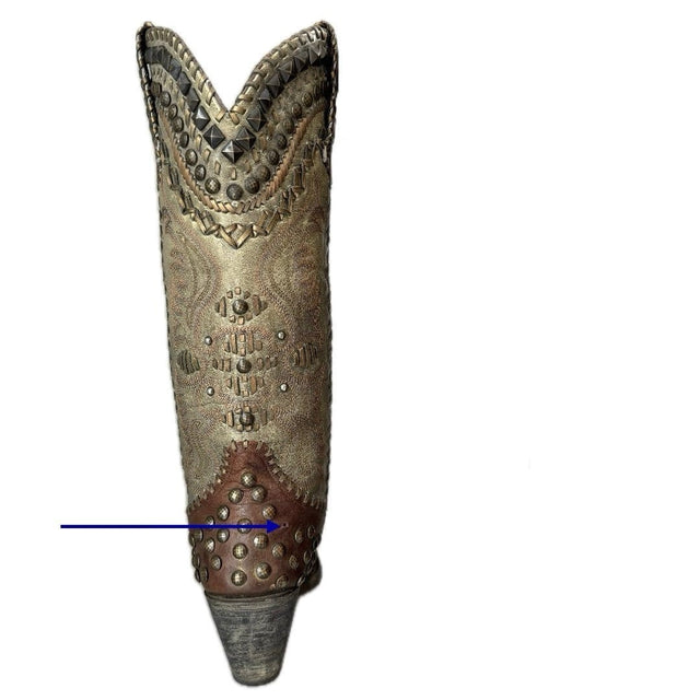 DOUBLE D RANCH Glitter Gultch Studded Knee High Cowboy Boots - Botablu