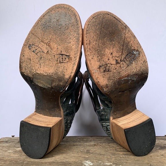 FREEBIRD BY STEVEN Freebird Penny Blue Brown Strappy Gladiator Sandals Size 8 - Botablu