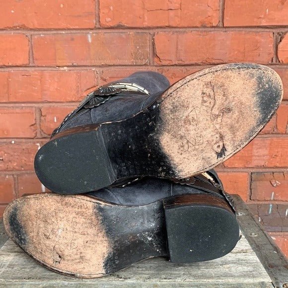 FREEBIRD BY STEVEN Yerba Strappy Chain Short Leather Boho Western Ankle Bootie Boots - Botablu