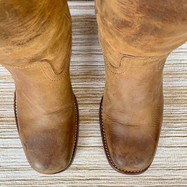 FRYE Campus 14L Brown Leather Western Motorcycle Vintage Boots - Botablu