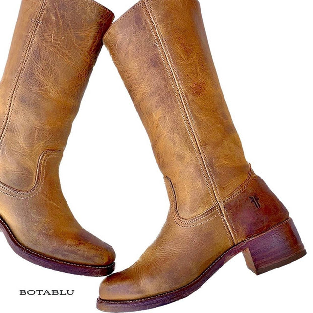FRYE Campus 14L Brown Leather Western Motorcycle Vintage Boots - Botablu