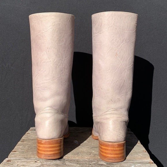 FRYE Campus 14L Violet Gray Purple Tall Boho Western Motorcycle Boots - Botablu