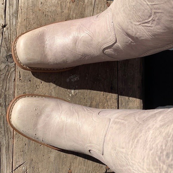 FRYE Campus 14L Violet Gray Purple Tall Boho Western Motorcycle Boots - Botablu