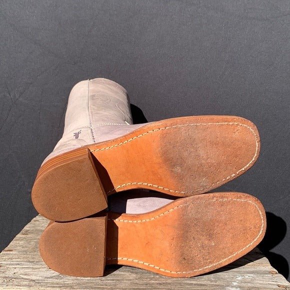 FRYE Campus 14L Violet Gray Purple Tall Boho Western Motorcycle Boots - Botablu