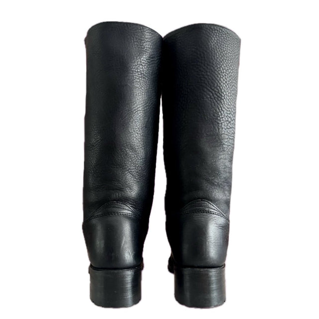 FRYE Campus Lug Sole Black Western Moto Boots - Botablu
