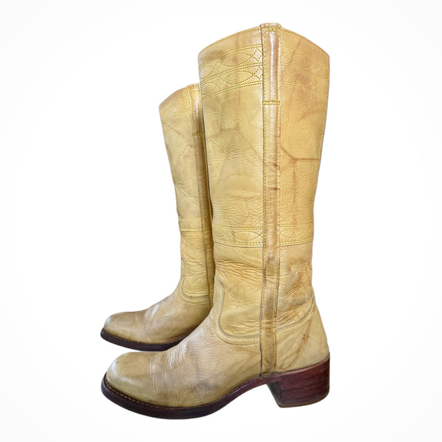 FRYE Campus Stitching Horse Banana Western Boots - Botablu