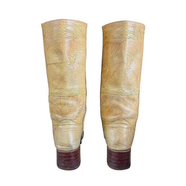 FRYE Campus Stitching Horse Banana Western Boots - Botablu