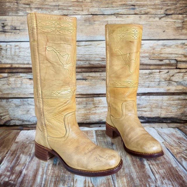 DOUBLE D RANCH Prescott Fringe Studded Red Leather Cowgirl Cowboy Western Boots - Botablu