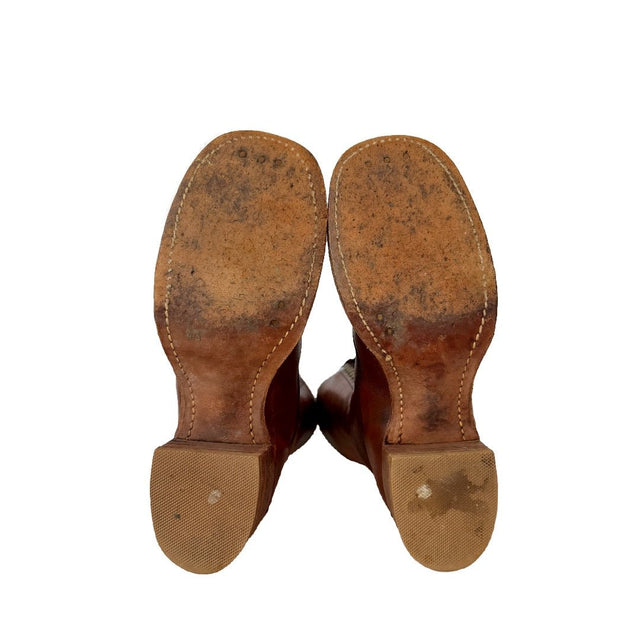 FRYE Campus True Vintage Black Label Lace Up Brown Knee High Boots - Botablu