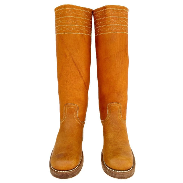 FRYE Campus True Vintage Black Label Stitching Tall Western Boots - Botablu