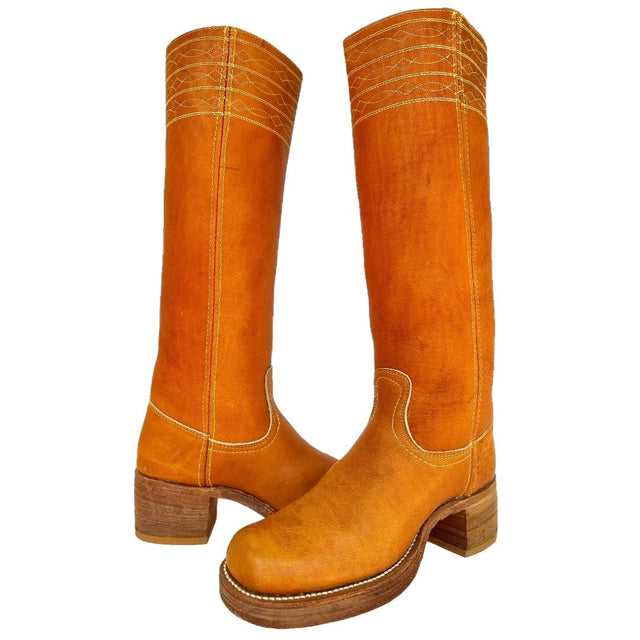 FRYE Campus True Vintage Black Label Stitching Tall Western Boots - Botablu